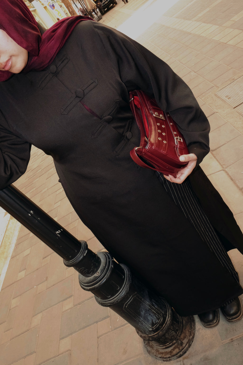 BLACK MANDARIN BLOUSE