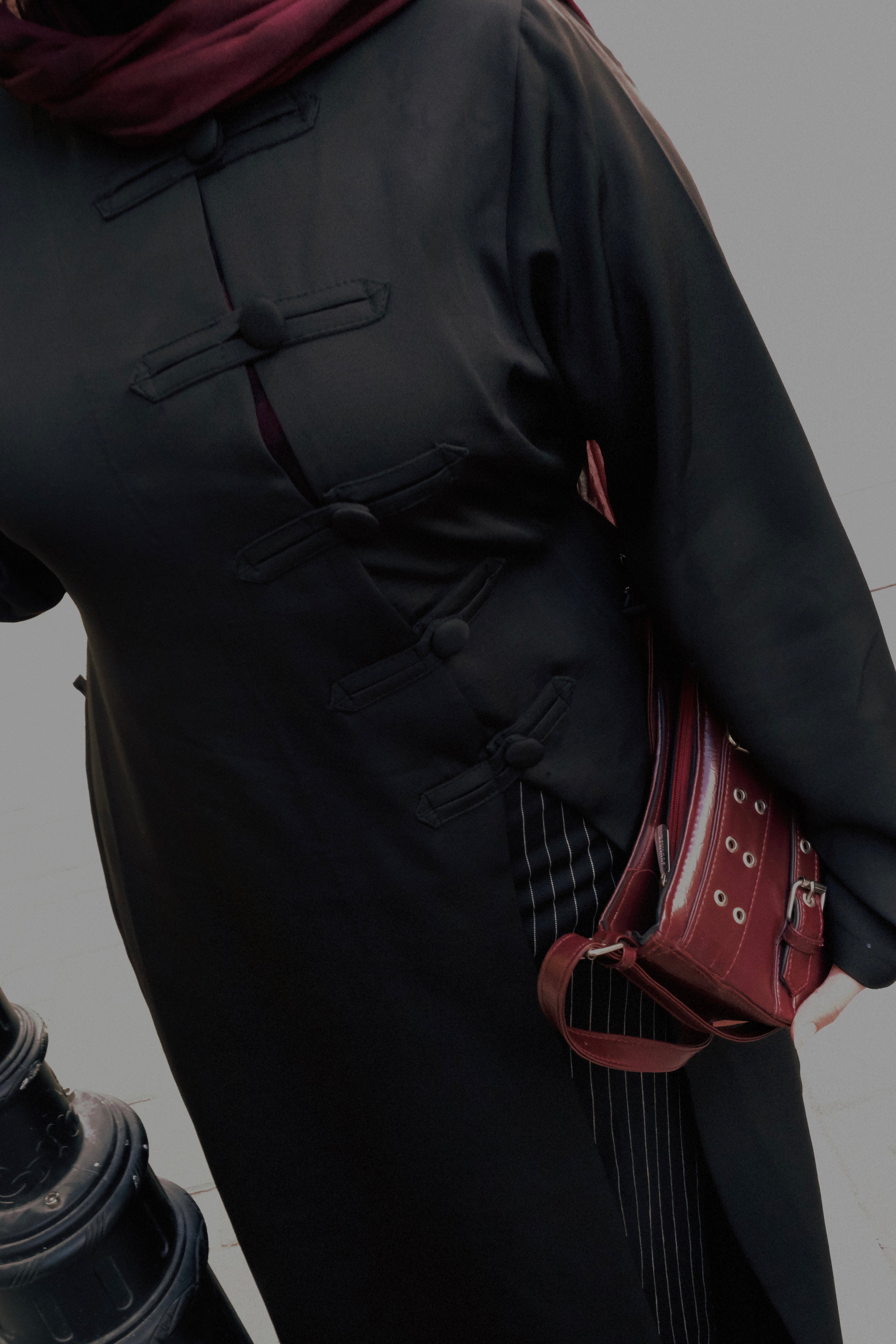 BLACK MANDARIN BLOUSE