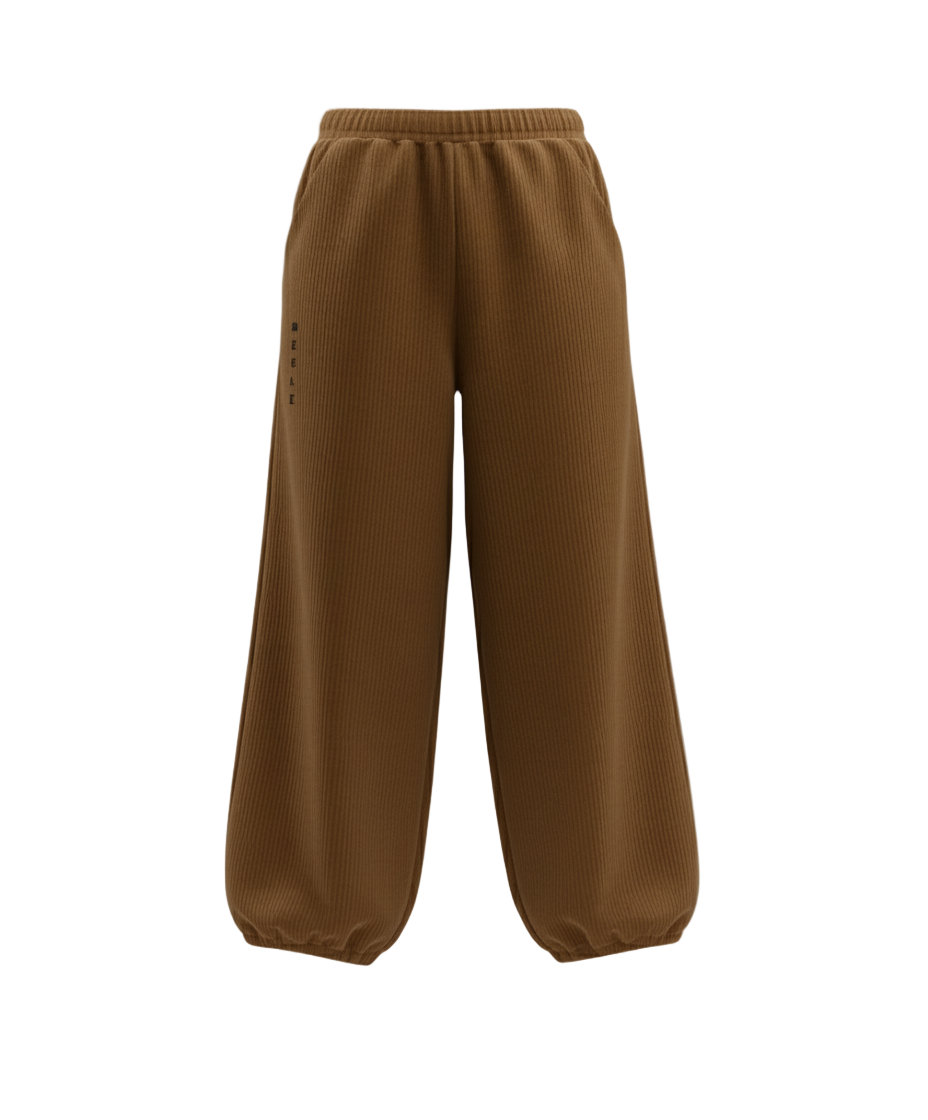 Ribbed Velvet Pants — [color : TOFFEE]