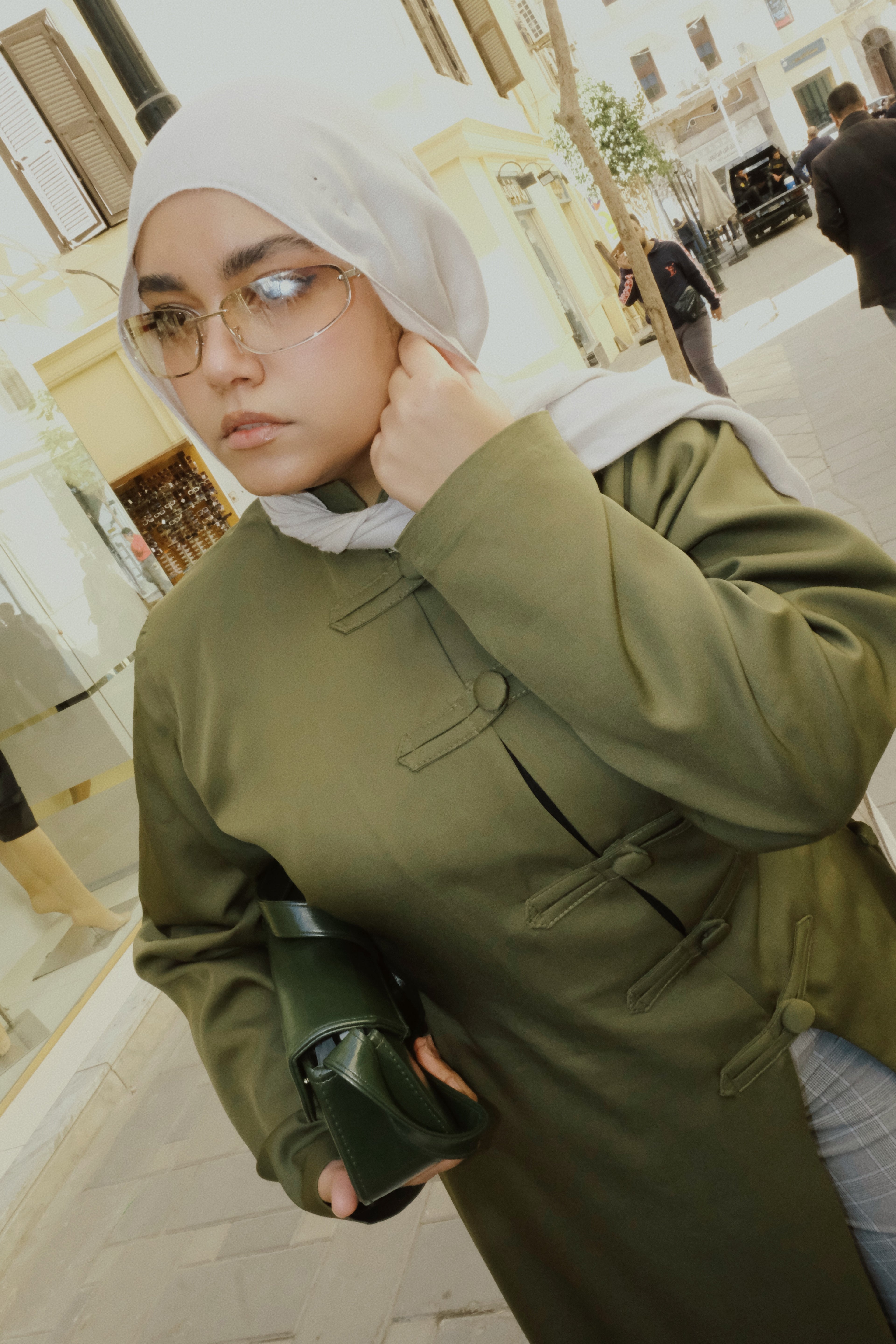 OLIVE- MANDARIN BLOUSE