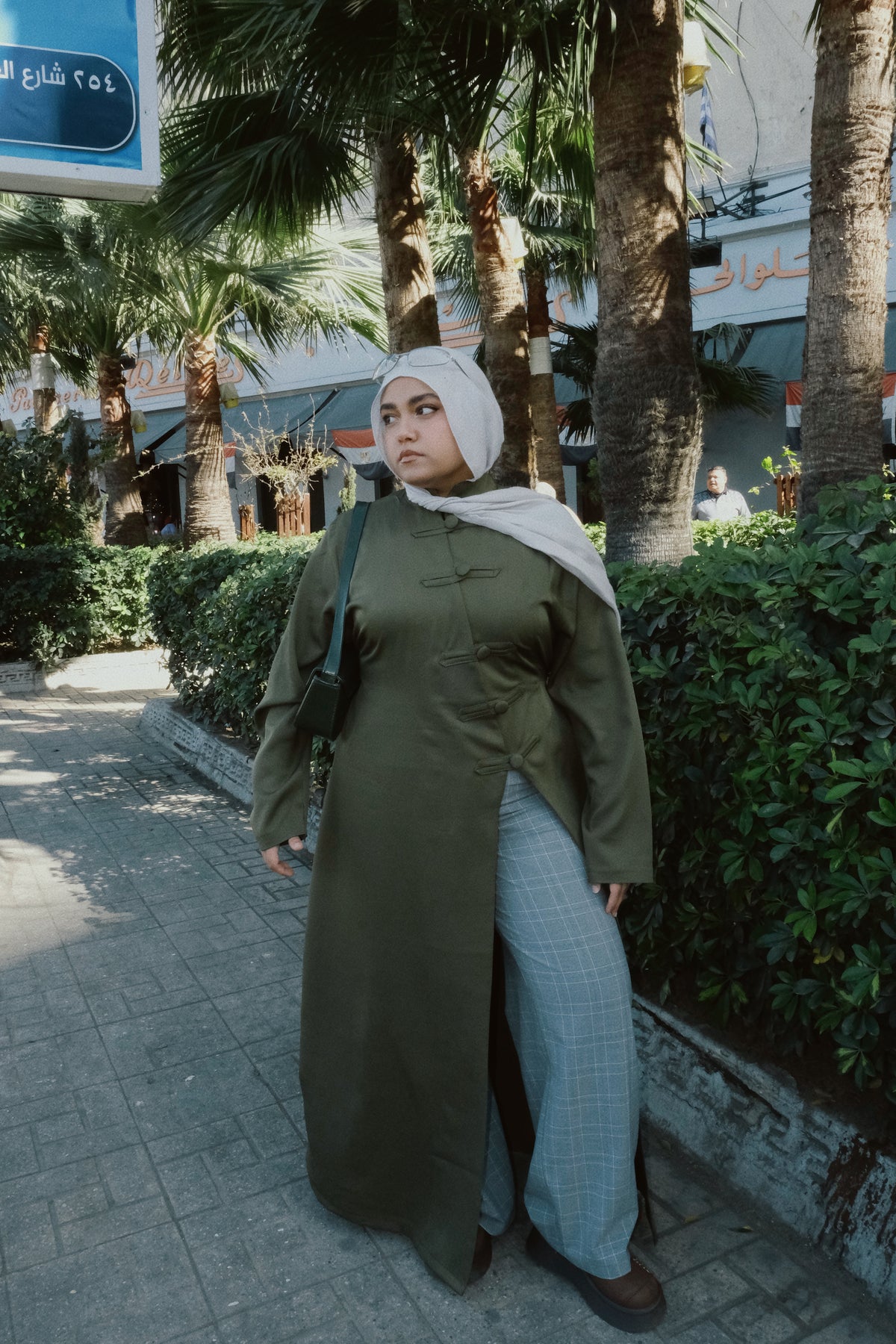 OLIVE- MANDARIN BLOUSE