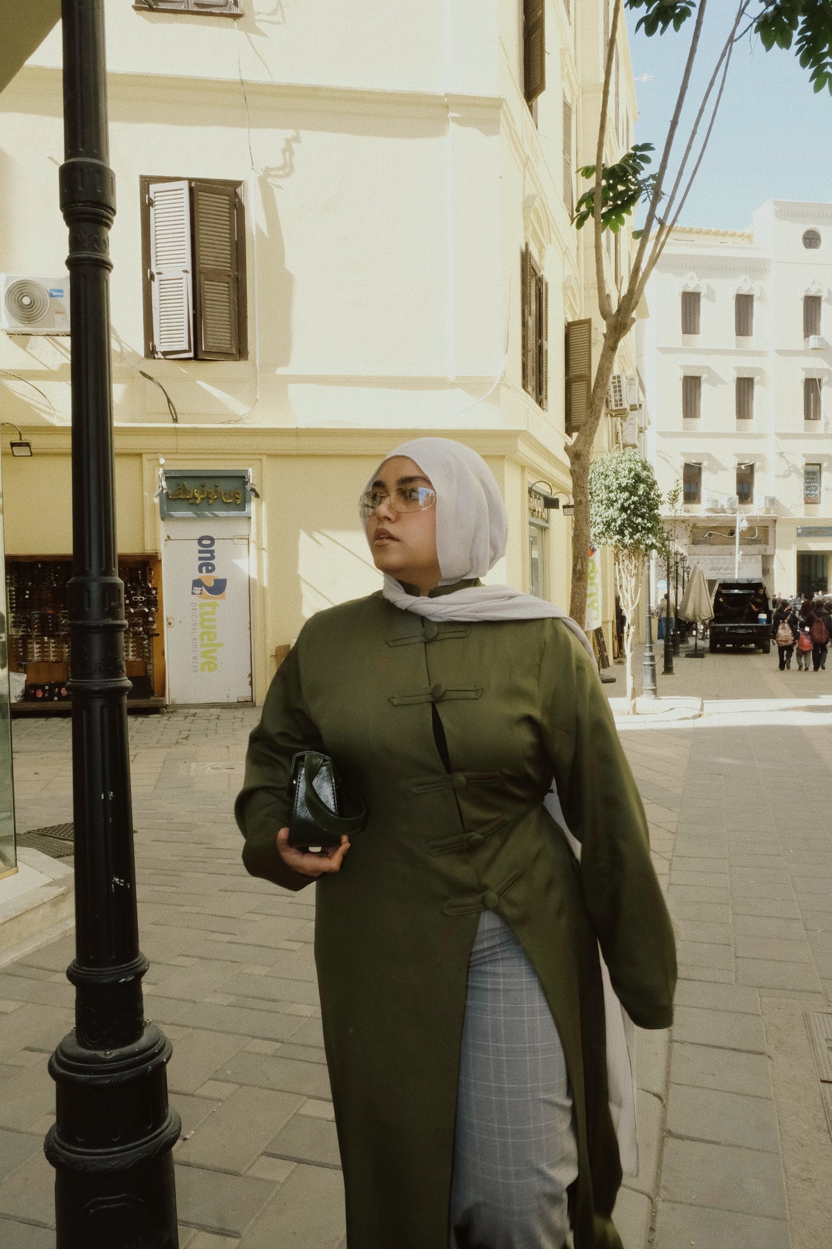 OLIVE- MANDARIN BLOUSE
